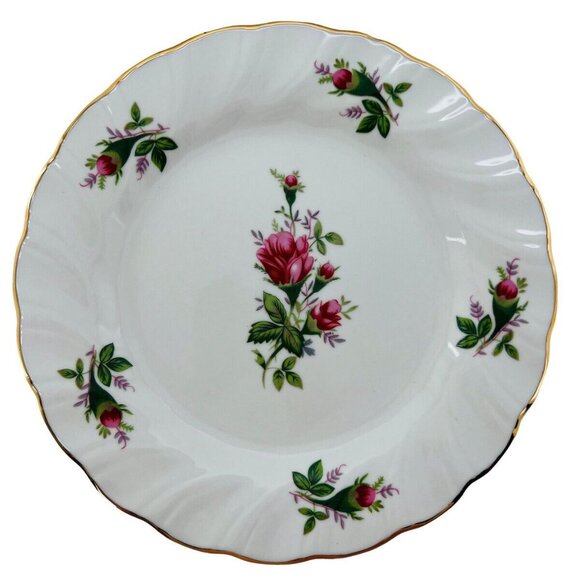 6 Vintage Truly Tasteful Floral Dessert Bread Plates Pink Roses Gold Trim 7.5" - Picture 8 of 15
